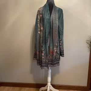 Multi colored light weight jacket.